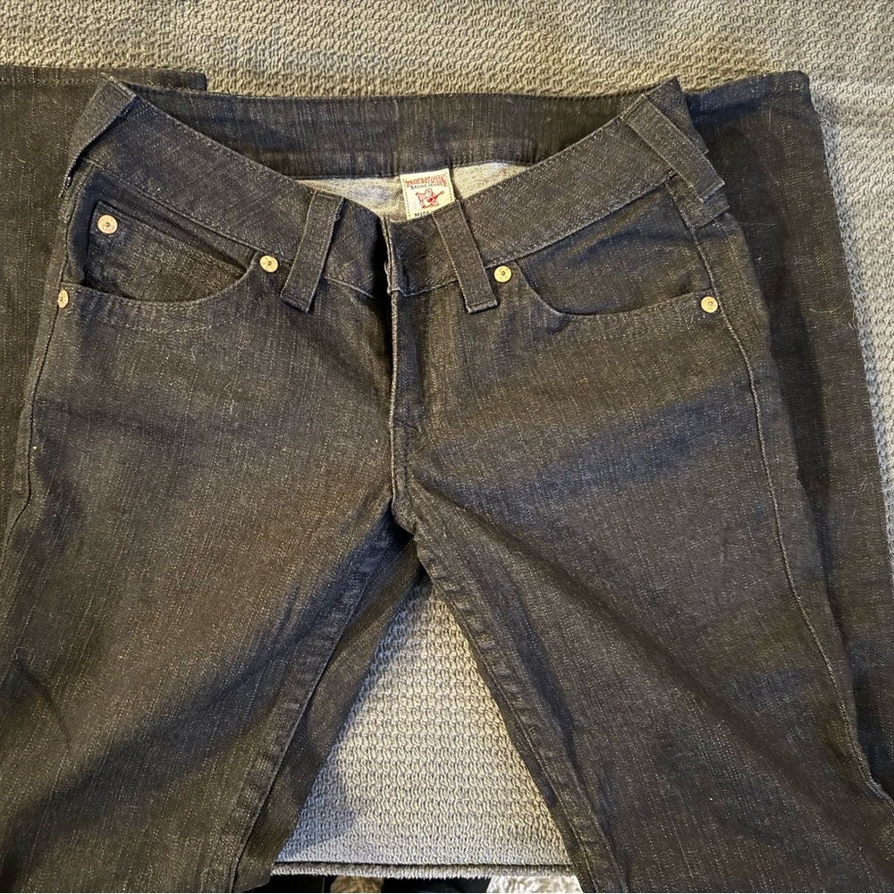 True religion, womens black denim jeans, size 30